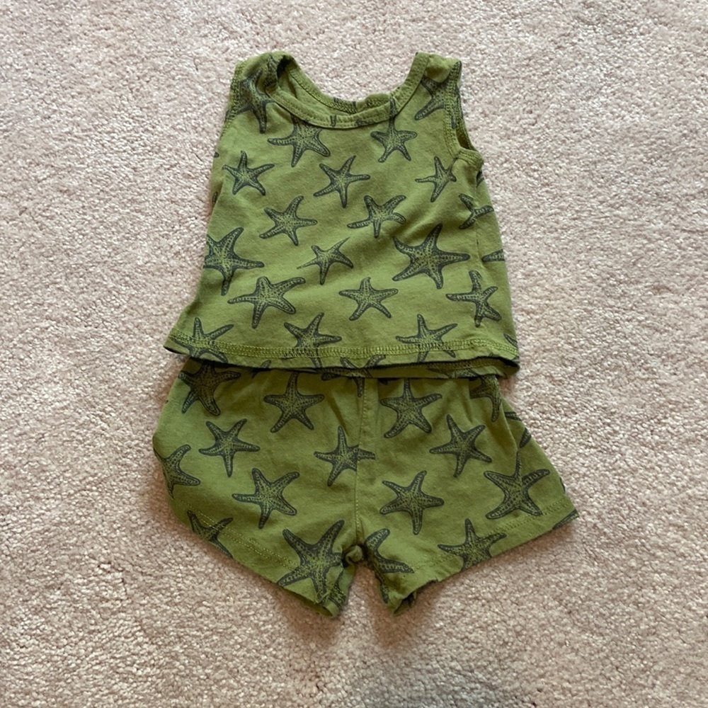 GREYSON Mini Two Piece 0-3 MO Starfish Outfit